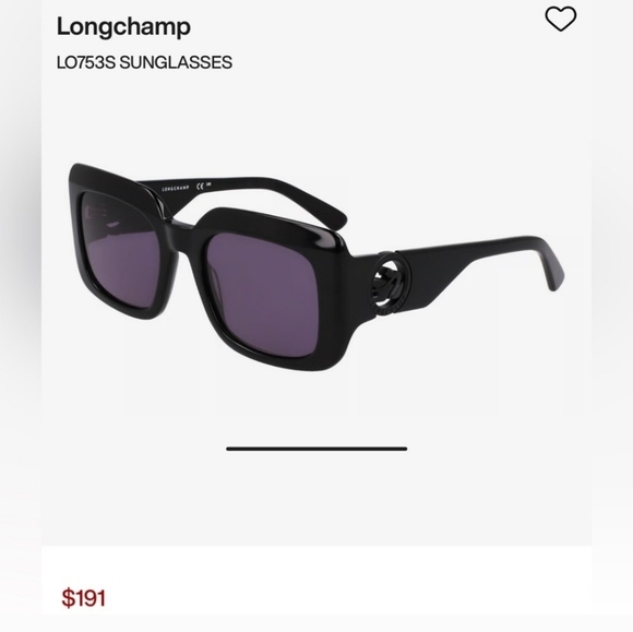 NEW Longchamp Black Square Sunglasses | Full Inclusion main image 4